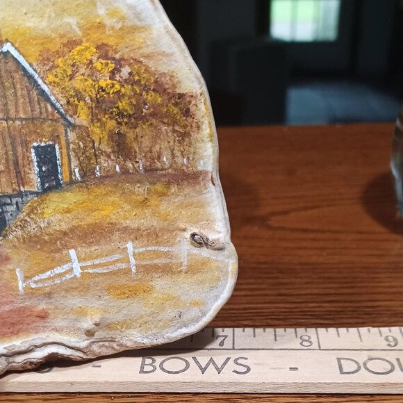 Vintage Hand Painted Tree Conk Shelf Mushroom Fungus FOLK ART - Picture 5 of 6